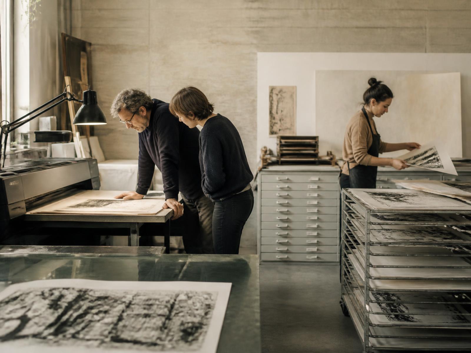 Illustrative print studio for artist editions